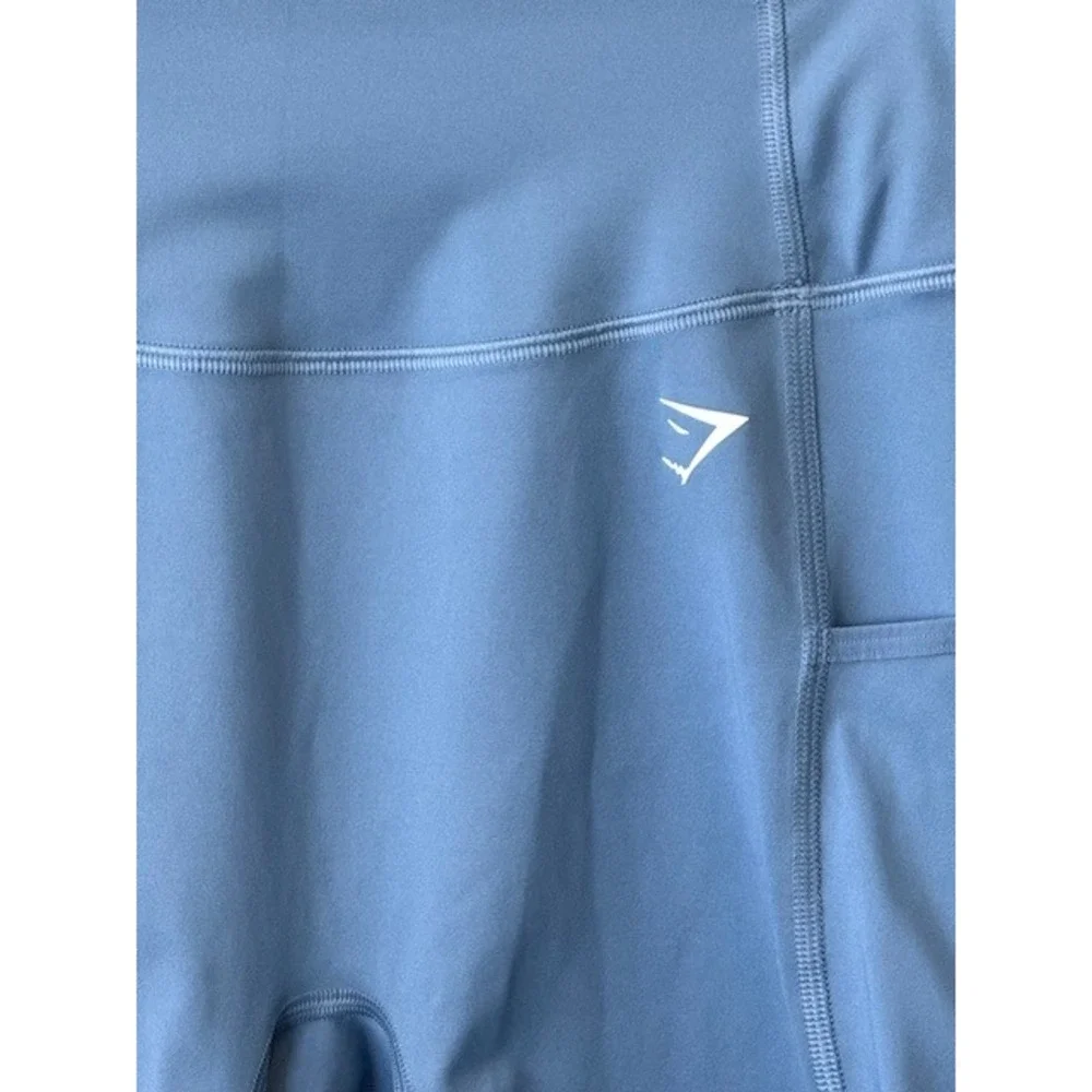 Gymshark Pocket Shorts High Waist Side Pockets Denim Blue‎ Size S GymCore